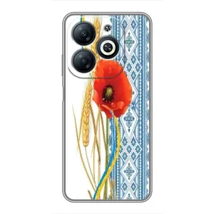 Силиконовый Чехол на Infinix Smart 8 с картинкой Вышиванки (Вышиванка с цветком)