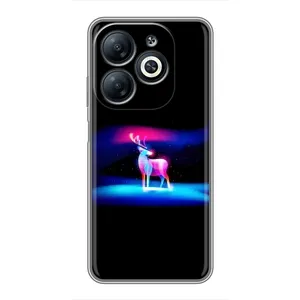 Силиконовый бампер с картинкой животных для Infinix Smart 8 (Яркий олень)