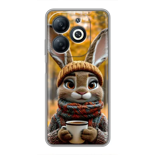Чехол с рисунком «Зайчик с кофе» для Infinix Smart 8 Чехол с рисунком «Зайчик с кофе» для Infinix Smart 8