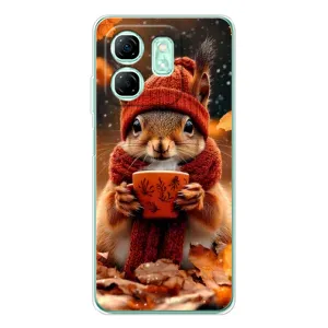 Друкований чохол 'Звірята з кавою' для Infinix Smart 9 (Білка з кавою)