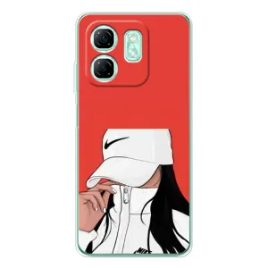 Силиконовый Чехол на Infinix Smart 9 с картинкой Стильных Девушек (Девушка Nike)