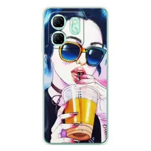 Чехол с картинкой Модные Девчонки Infinix Smart 9 (Девушка с коктейлем)