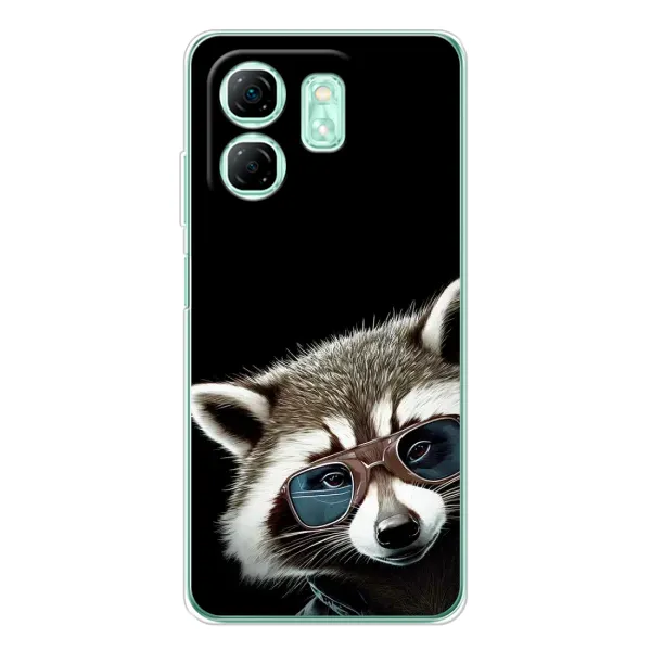 Чехол с рисунком «Стильный Енот» для Infinix Smart 9 Чехол с рисунком «Стильный Енот» для Infinix Smart 9