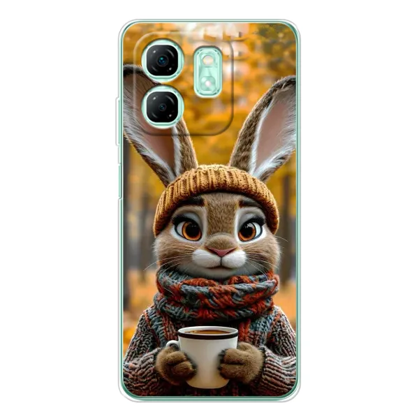 Чехол с рисунком «Зайчик с кофе» для Infinix Smart 9 Чехол с рисунком «Зайчик с кофе» для Infinix Smart 9