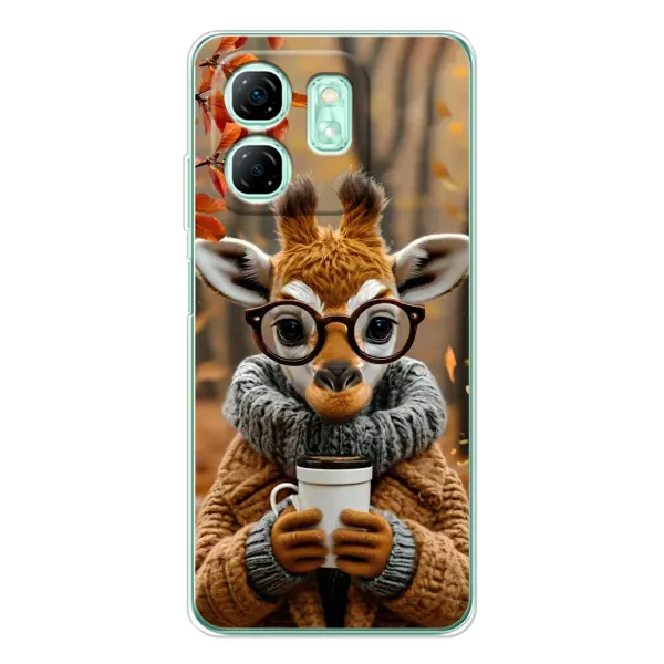 Чехол с рисунком «Жираф с кофе» для Infinix Smart 9 Чехол с рисунком «Жираф с кофе» для Infinix Smart 9