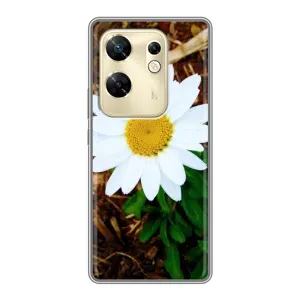 Чехол с ромашками на Infinix Zero 30 (Белая ромашка)