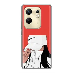 Силіконовый Чохол на Infinix Zero 30 з картинкой Модных девушек (Дівчина Nike)
