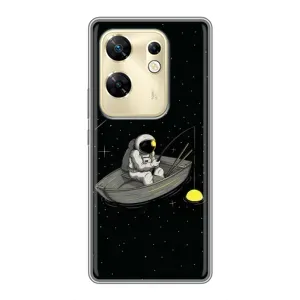 Силиконовый Чехол с принтом "Космонавты" на Infinix Zero 30 (Космонавт на рыбалке)
