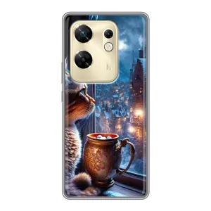 Чехлы на Новый Год Infinix Zero 30 (Кот новогодний)