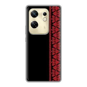 Силиконовый Чехол на Infinix Zero 30 (Красная Вышиванка)