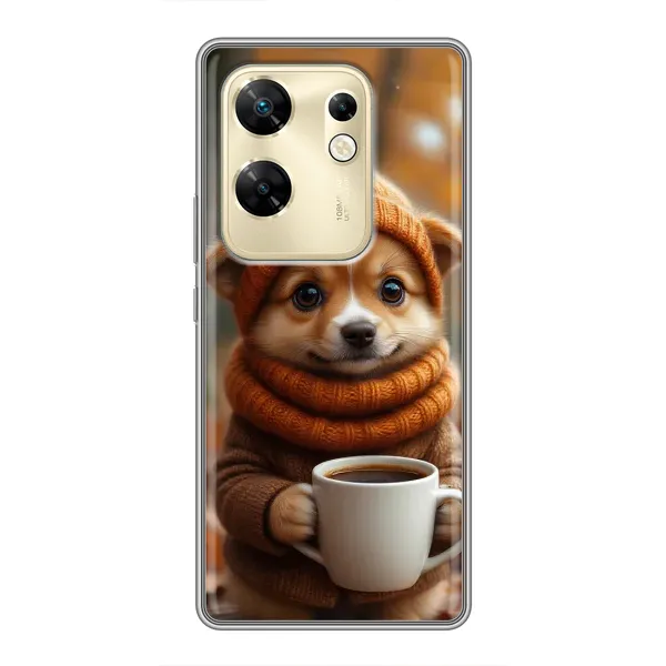 Чохол з малюнком «Песик з кавою» для Infinix Zero 30 Чохол з малюнком «Песик з кавою» для Infinix Zero 30