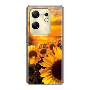 Чехол с Цветами для Infinix Zero 30 (поле подсолнухов)