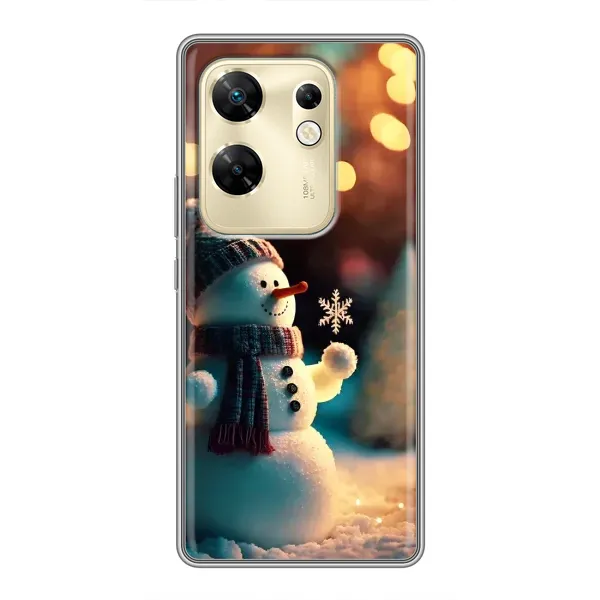 Чехол с рисунком «Снеговик праздничный» для Infinix Zero 30