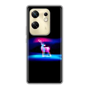 Силиконовый бампер с картинкой животных для Infinix Zero 30 (Яркий олень)