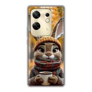 Печатный чехол «Зверята с кофе» для Infinix Zero 30 (Зайчик с кофе)