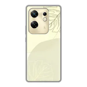 Чехол цветочный дизайн для Infinix Zero 30 (Зелёный фон)