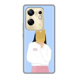 Силіконовый Чохол на Infinix Zero 30 з картинкой Модных девушек (Жовта кепка)