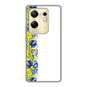 Силіконовый Чохол на Infinix Zero 30 з картинкой Вишиванки (Жовто-біла вишиванка)