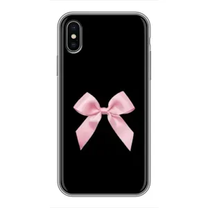 Чехол банты для iPhone X (Бант на черном)