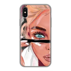 Силиконовый Чехол на iPhone X с картинкой Стильных Девушек (Девушка и ресницы)