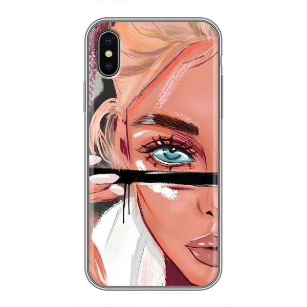 Чехол с рисунком «Девушка и ресницы» для iPhone X