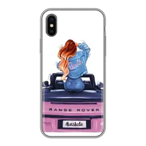 Силиконовый Чехол на iPhone X с картинкой Стильных Девушек (Девушка на машине)