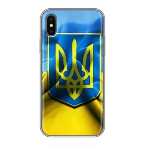 Чехол с картинкой (Патриотический ГЕРБ) на iPhone X (Герб и Флаг Украины)
