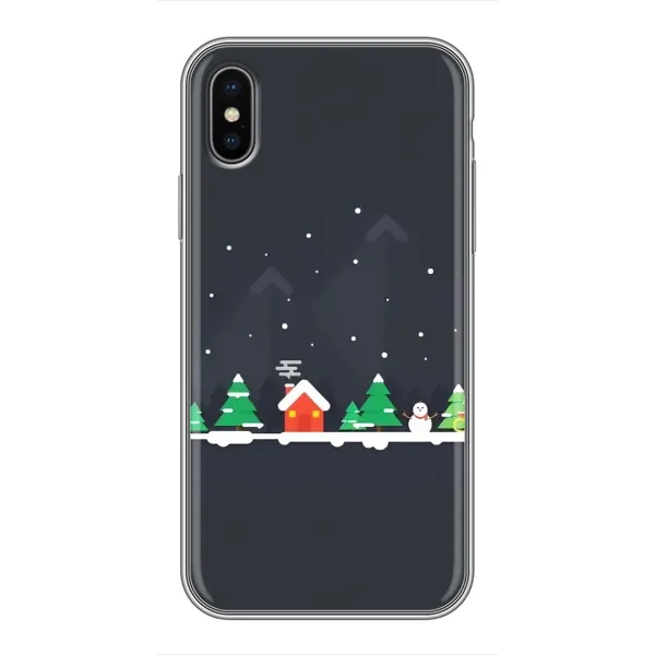 Чехол с рисунком «Город зимний» для iPhone X