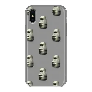 Бампер с принтом Мемы для iPhone X (Каменное лицо)