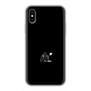 Чехол с картинками на черном фоне для iPhone X (Книжки)