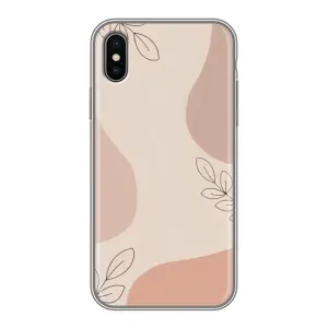 Чехол цветочный дизайн для iPhone X (Коричневый фон)