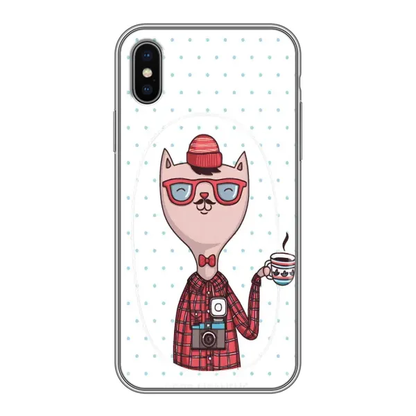 Чехол с рисунком «Кот аристократ» для iPhone X Чехол с рисунком «Кот аристократ» для iPhone X