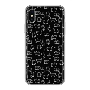 Чохол на тематику: Коти для iPhone X (Котики на чорному)