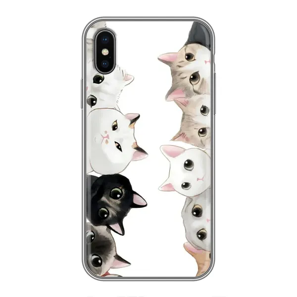 Чехол с рисунком «Коты» для iPhone X