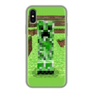 Чехлы для iPhone X (Персонажи Майн Крафт) (Крипер 2)