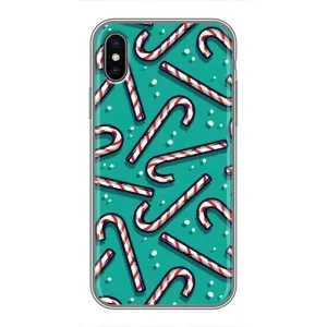 Силіконовий бампер на різдво для iPhone X (Льодяники)