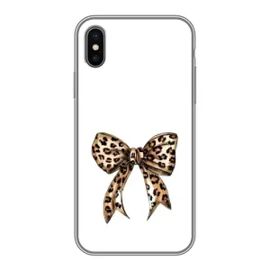 Чехол банты для iPhone X (Леопардовый принт)