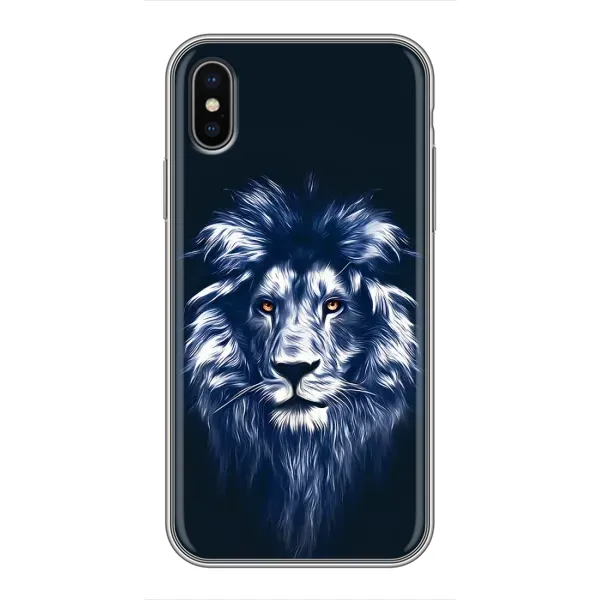 Чехол с рисунком «Лев - синий» для iPhone X