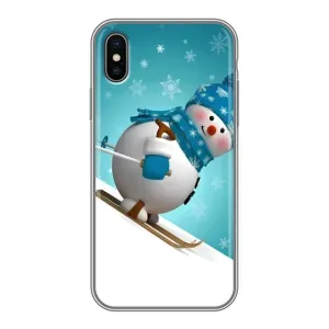 Чохол з зимовим принтом для Айфон 10 (Лижник)