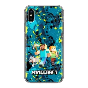 Чехлы для iPhone X (Персонажи Майн Крафт) (Майнкрафт)