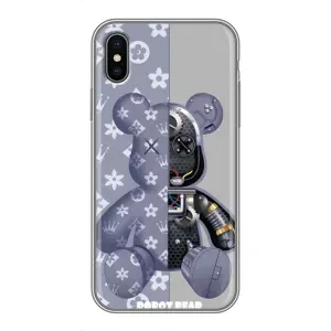 Силиконовый чехол для iPhone X (Медведь Louis Vuitton)