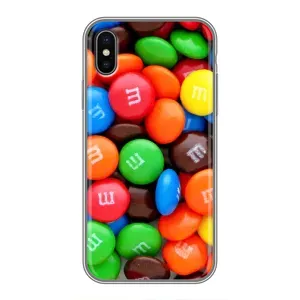 Чехол с изображением вкусной еды для iPhone X (Разноцветные M&M'S)