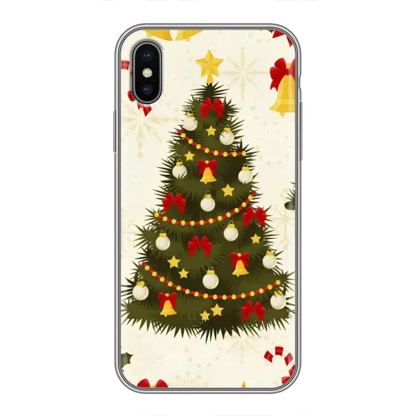Чехол с рисунком «Новогодний принт» для iPhone X