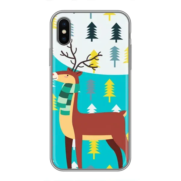 Чехол с рисунком «Олень с шарфом» для iPhone X Чехол с рисунком «Олень с шарфом» для iPhone X