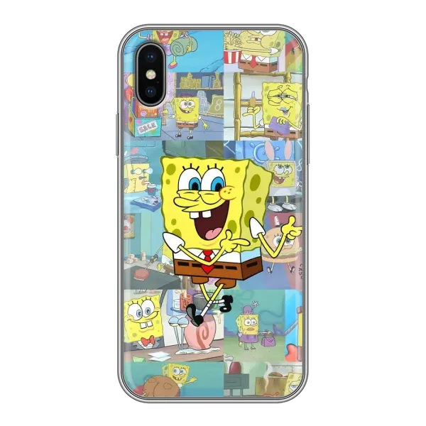 Чехол с рисунком «Радостный Спанч Боб» для iPhone X