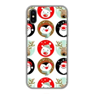Силіконовий бампер на різдво для iPhone X (Різдвяний принт)