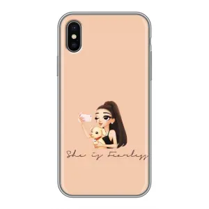 Силиконовый Чехол на iPhone X с картинкой Стильных Девушек (С собакой)