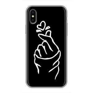 Чохол (Знак сердечка) для iPhone X (Сердечко на чорному)