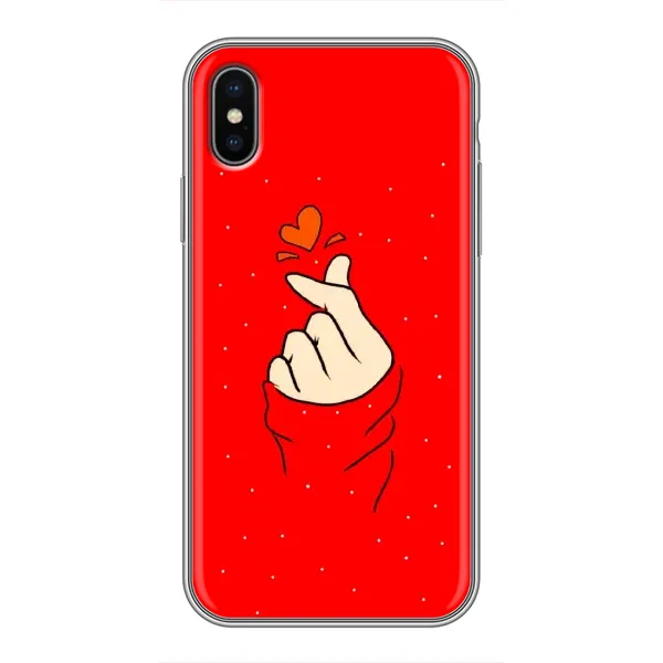 Чехол с рисунком «Сердце на красном» для iPhone X Чехол с рисунком «Сердце на красном» для iPhone X