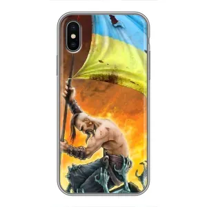 Чехол с картинкой (Патриотический КОЗАК) на iPhone X (Сильный Козак)